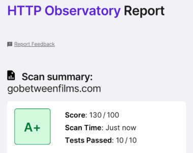 http observatory bericht - go between films
